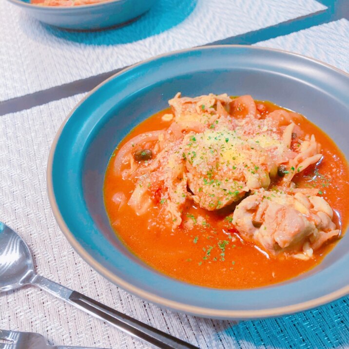 野菜たっぷり!チキンのトマト煮込み☆
